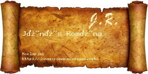 Jónás Romána névjegykártya