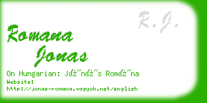 romana jonas business card
